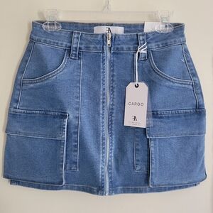 Flying Angel Cargo Soft Stretch Mini Denim Skirt - Size 5/27